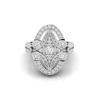 Women's Oval Shape Wedding Ring With Round Moissanite