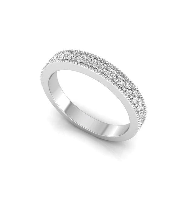 Round Moissanite Half Eternity Band For Women