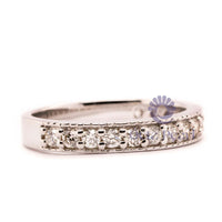 Round Moissanite Half Eternity Band For Women