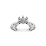 Marquise & Round CZ Stone Tiara Curved Ring