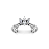 Marquise & Round CZ Stone Tiara Curved Ring