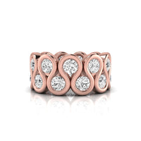 Round Moissanite Wave Eternity Band 14K Rose Gold