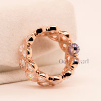 Round Moissanite Wave Eternity Band 14K Rose Gold