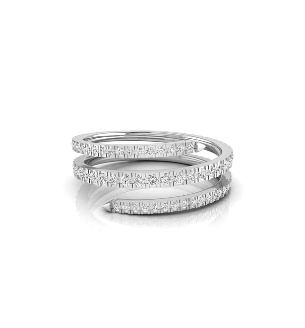 Round Moissanite Spiral Finger Wrap Eternity Band