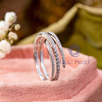 Round Moissanite Spiral Finger Wrap Eternity Band