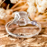 Cushion Moissanite Double Halo Split Shank Ring