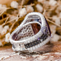 Purple Cushion CZ Stone Cocktail Party Wear Ring