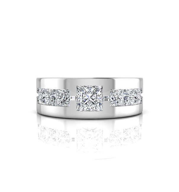 Men's Princess CZ Stone Channel Setting Band Ring