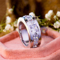 Men's Princess CZ Stone Channel Setting Band Ring