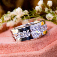 Men's Princess CZ Stone Channel Setting Band Ring