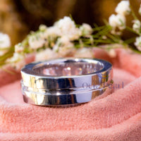 Men's Princess CZ Stone Channel Setting Band Ring