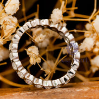 Round Moissanite Bubble Bezel Set Eternity Band