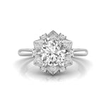 Round Moissanite Floral Engagement Ring