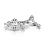 Round CZ Stone Selene Moon Goddess Ring Set