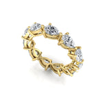 East West Pear CZ Stone Minimalist Eternity Band