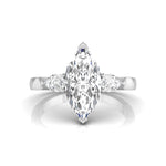 Marquise & Pear CZ Three Stone Wedding Ring