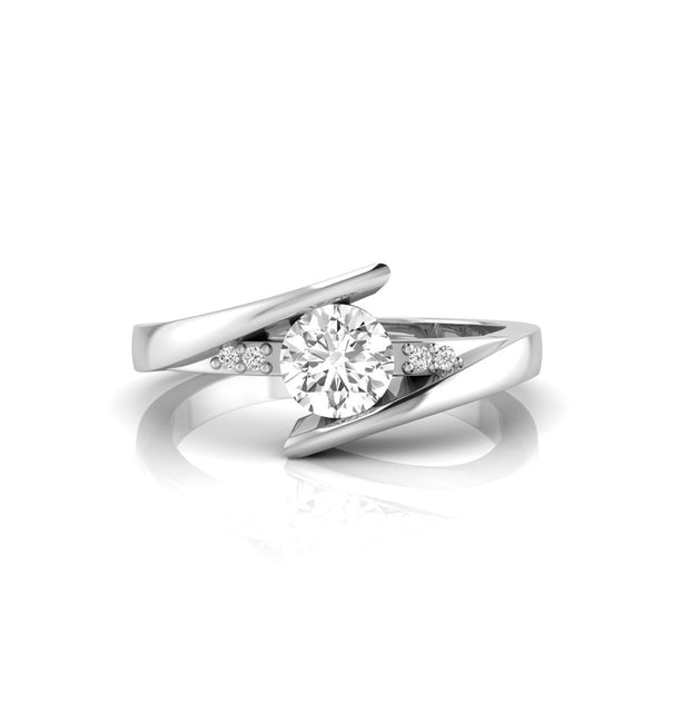 Round Moissanite Bypass Shank Five Stone Ring