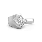 Princess Cut Moissanite Men's Trident Solitaire Wedding Ring