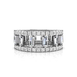 Round & Baguette CZ Stone Full Eternity Band