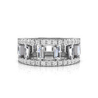 Round & Baguette CZ Stone Full Eternity Band