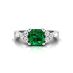 Green Asscher & Round CZ Seven Stone Women's Ring