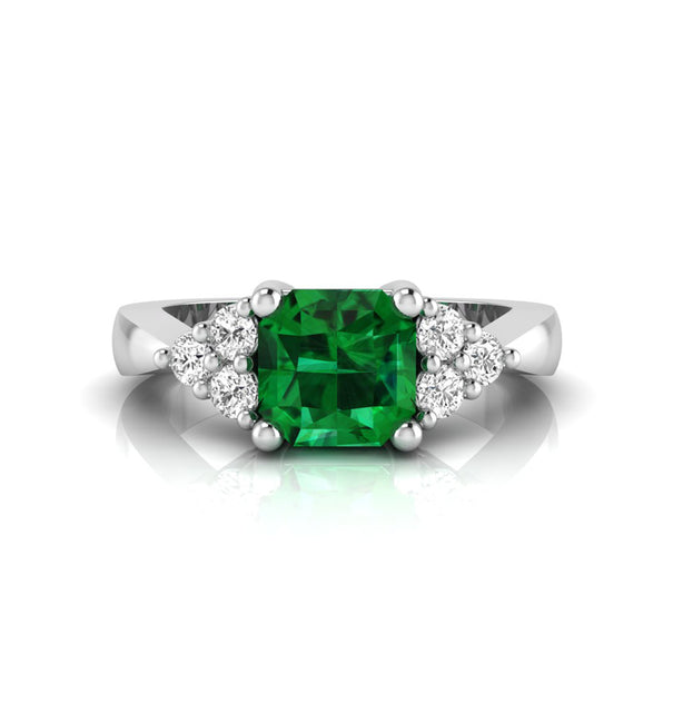 Green Asscher & Round CZ Seven Stone Women's Ring