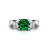 Green Asscher & Round CZ Seven Stone Women's Ring