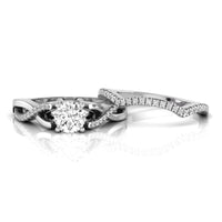 Round Moissanite Twisted Ring With Curved Band