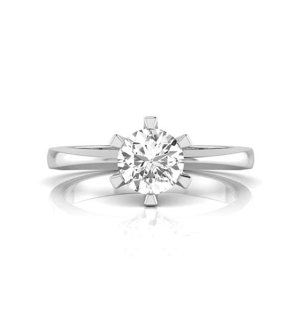 Round Moissanite Minimalist Daily Wear Solitaire Ring