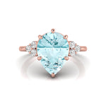 Aquamarine Pear & Round Cut CZ Seven Stone Ring