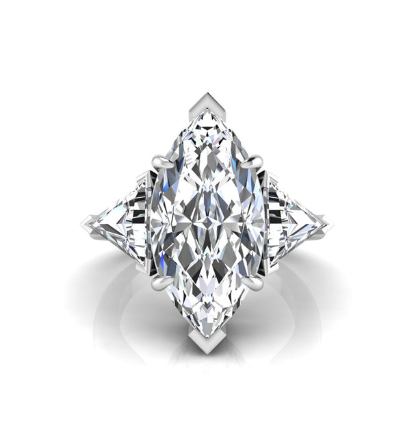 Marquise & Triangle CZ Stone Past Present Future Ring