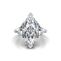 Marquise & Triangle CZ Stone Past Present Future Ring