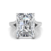 Radiant Moissanite Split Shank Ring For Womens