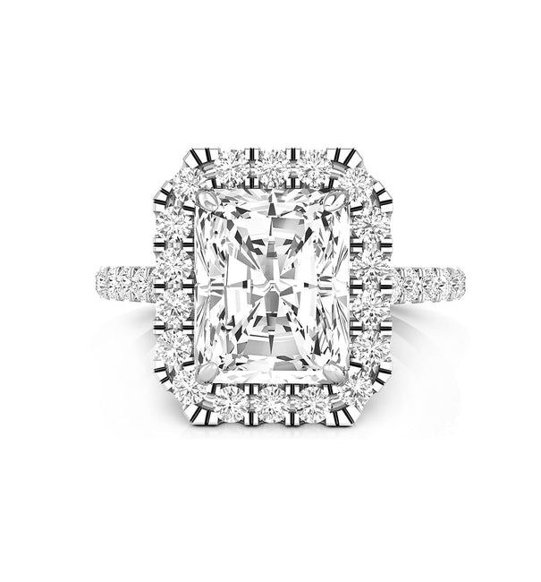 round Cut Moissanite Halo Wedding Anniversary Gift Ring For Women