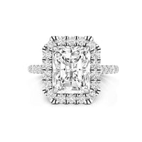 Radiant & Round Cut Moissanite Halo Wedding Anniversary Gift Ring For Women