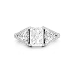 Radiant & Trillion Cut Moissanite Women's Three Stone Wedding Ring