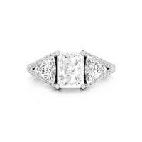 Radiant & Trillion Cut Moissanite Women's Three Stone Wedding Ring