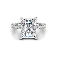 Solitaire With Accent Ring Radiant Cut Moissanite
