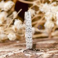 Moissanite Round Cut Full Eternity Stacking Wedding Band For Ladies