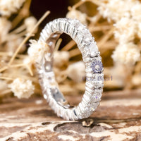 Moissanite Round Cut Full Eternity Stacking Wedding Band For Ladies