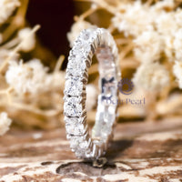 Moissanite Round Cut Full Eternity Stacking Wedding Band For Ladies