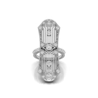 Round Moissanite Antique Openwork Edwardian Ring