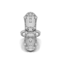 Round Moissanite Antique Openwork Edwardian Ring
