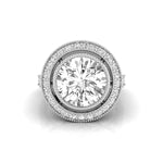 Bezel Set Old European Cut Moissanite Halo Wedding Ring