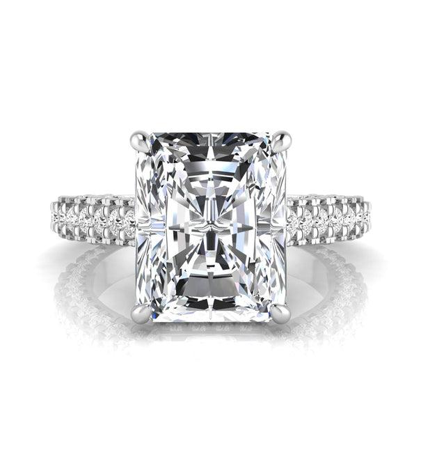 Radiant & Round Cut Moissanite Hidden Halo Ring