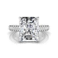 Radiant & Round Cut Moissanite Hidden Halo Ring