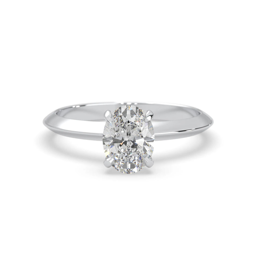 OctaPearl Oval Cut Solitaire Engagement Ring