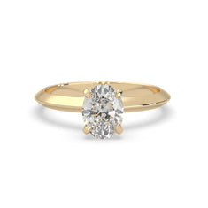 OctaPearl Oval Cut Solitaire Engagement Ring