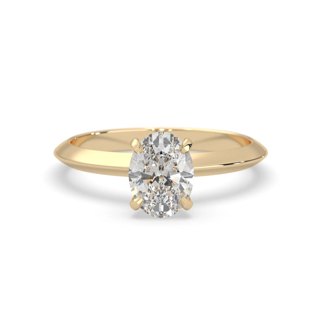 OctaPearl Oval Cut Solitaire Engagement Ring
