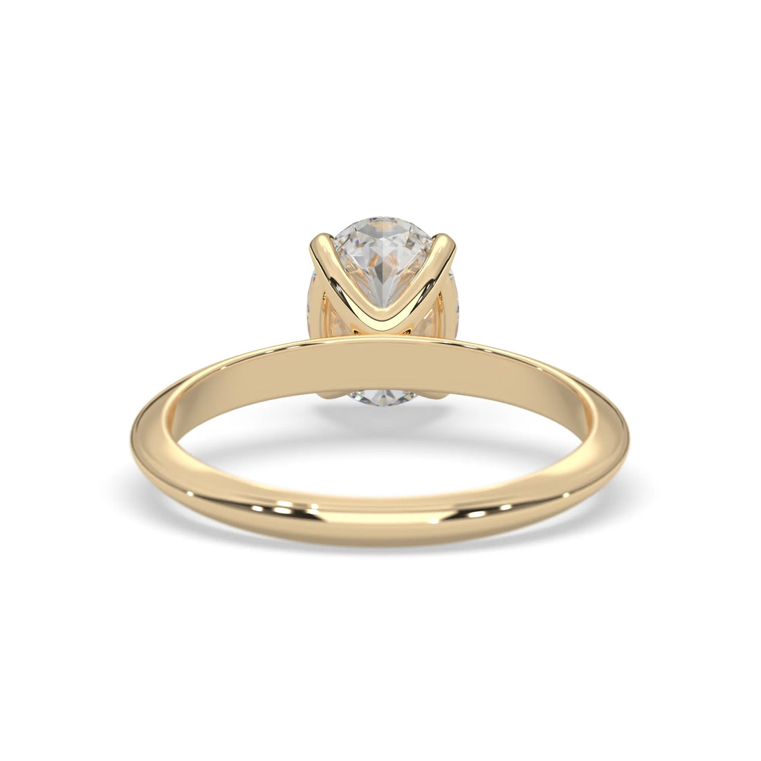 OctaPearl Oval Cut Solitaire Engagement Ring